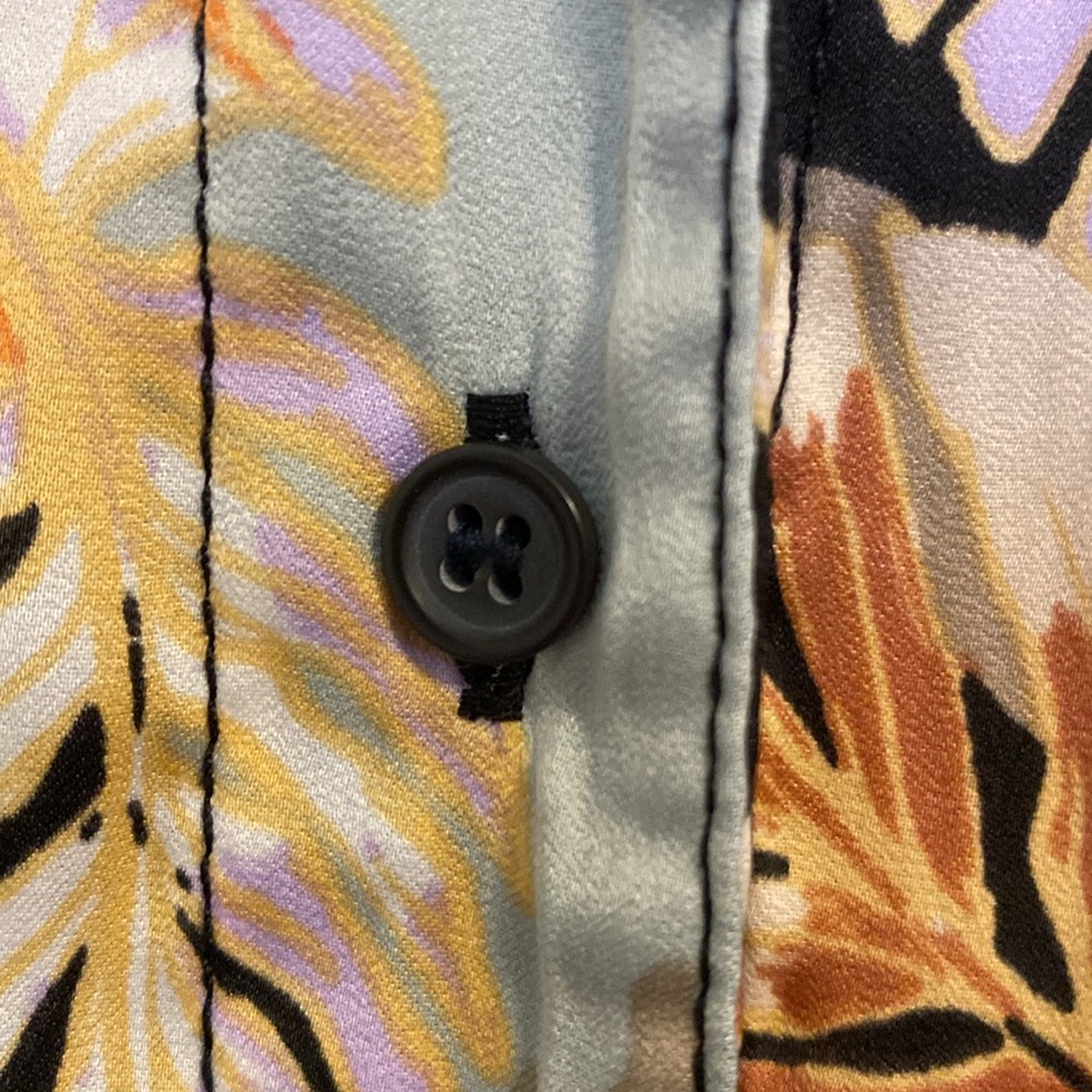 Free People Under The Palms Black Multicolored Shirt Long Sleeve - Picture 6 of 7